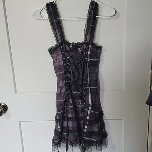 Plaid corset mini dress